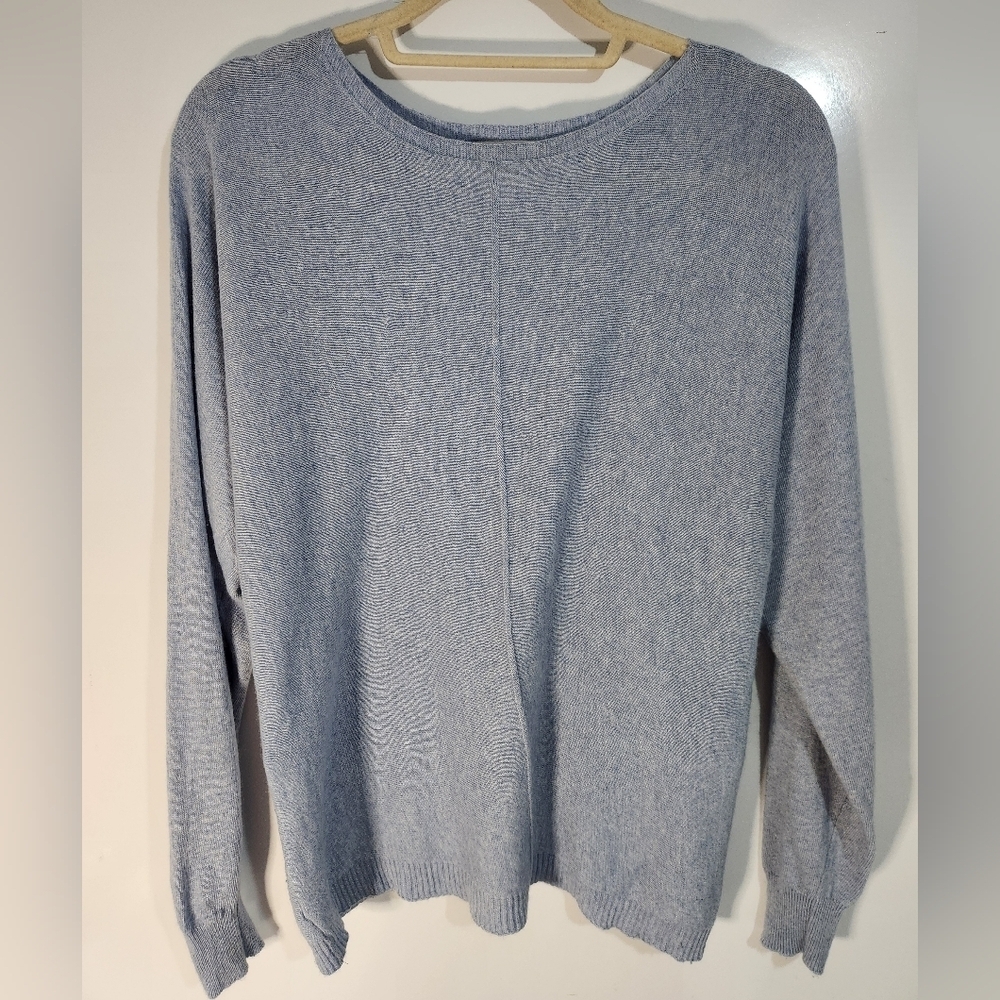 Bianco & Blu Light Blue Cashmere Sweater, Size Large